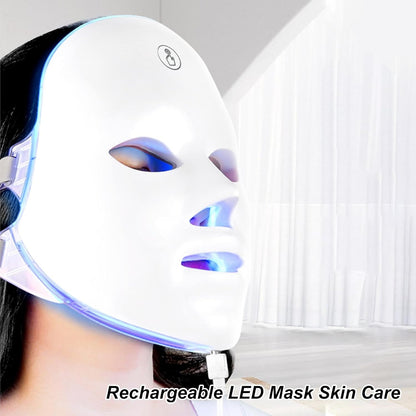 Led Face Mask Light Therapy, 7 Colors LED Light Therapy Mask for Facial Skin Care, Colorful LED Beauty Mask, Led Mask Therapy Facial
