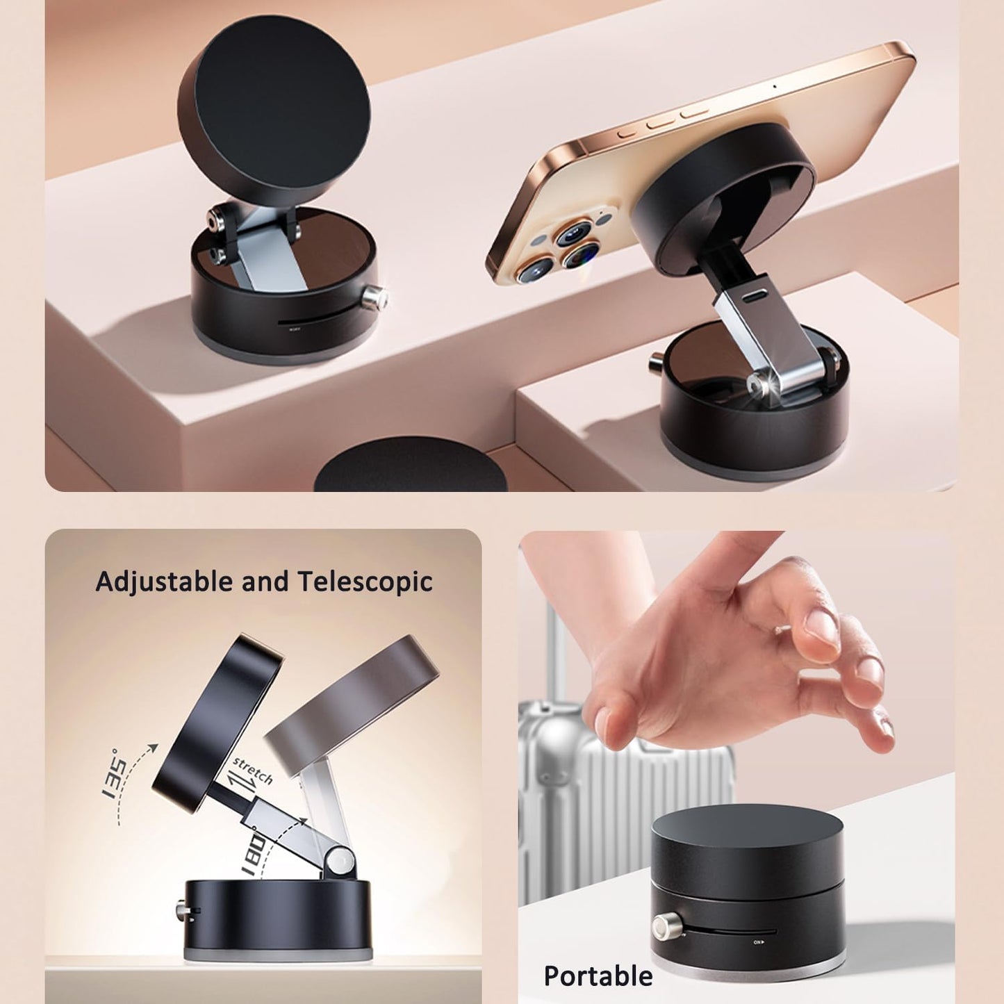 Universal Mobile  Phone Holder & Best For Car Users  – Strong Suction