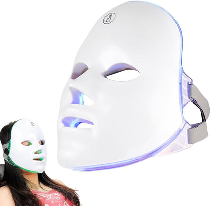 Led Face Mask Light Therapy, 7 Colors LED Light Therapy Mask for Facial Skin Care, Colorful LED Beauty Mask, Led Mask Therapy Facial